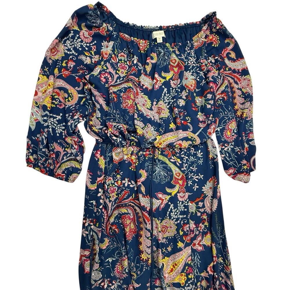 Bisou NEW Michelle Bohbot Paisley Maxi Dress Women 16 Off the Shoulders $86 - Picture 3 of 16